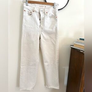 Levi’s Women's Ribcage Straight White Jeans